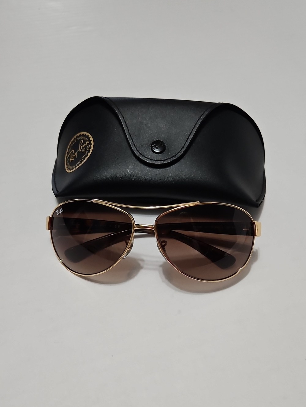 Ray-Ban RB3386 Aviator Gold Brown Gradient 63 Italy w/Case Unisex Frames
